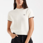 Fred Perry Textured Knitted T-Shirt Ecru
