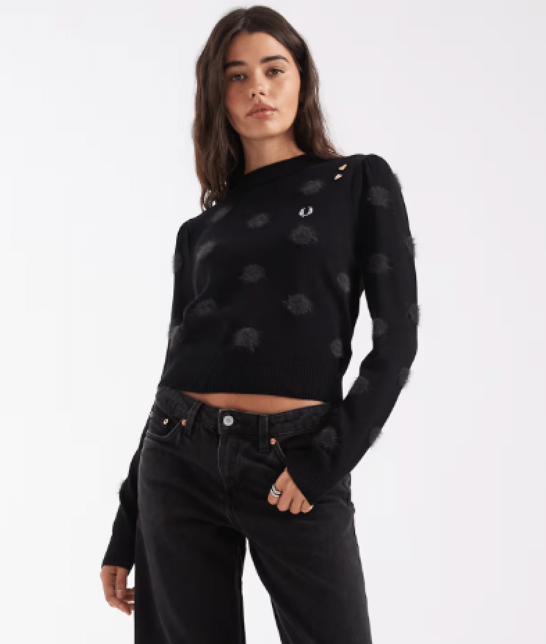 Fred Perry Polka Dot Jumper Black