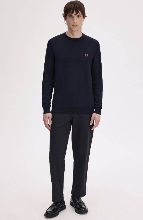 Fred Perry Classic Crew Neck Jumper Navy