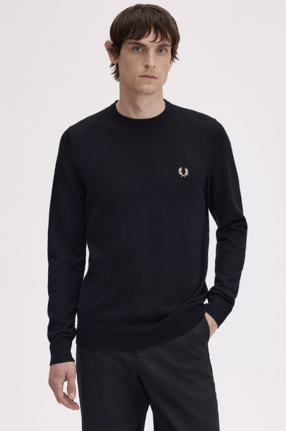 Fred Perry Classic Crew Neck Jumper Black
