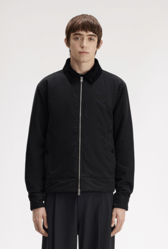 Fred Perry Cotton Caban Jacket Black