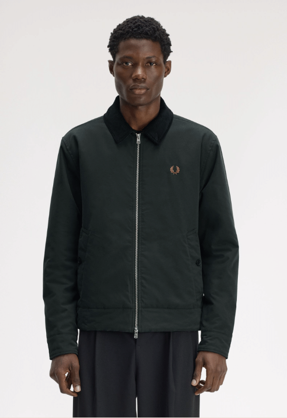 Fred Perry Cotton Caban Jacket Night Green